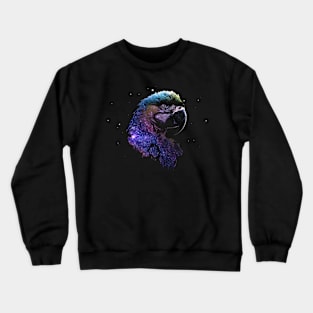 Space Nebula Double Exposure Macaw Parrot Crewneck Sweatshirt